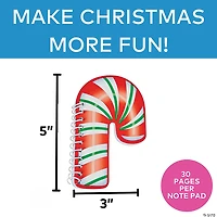 Candy Cane Spiral Notepads - 24 Pc.