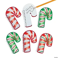 Candy Cane Spiral Notepads - 24 Pc.