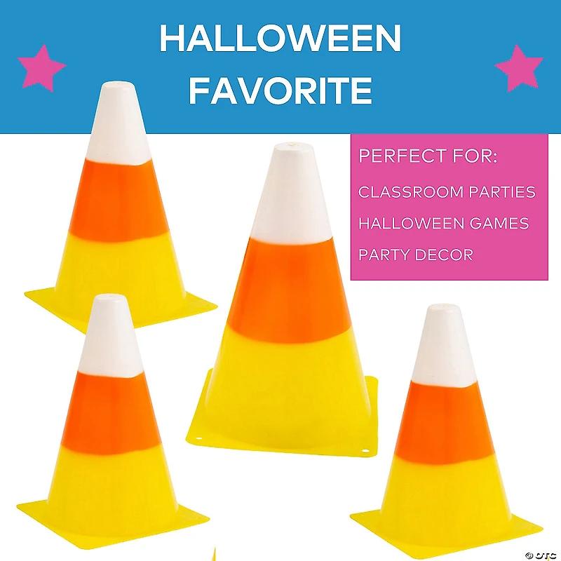 Candy Corn Traffic Cones - 12 Pc.