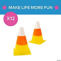 Candy Corn Traffic Cones - 12 Pc.