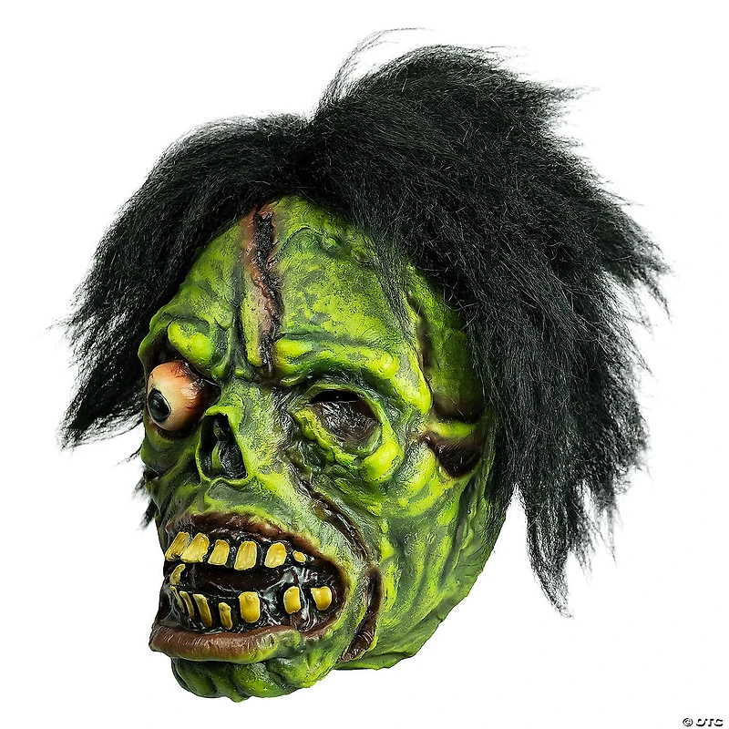 Chamber of Horrors™ Green Shock Monster Overhead Mask with Hair
