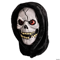 Chamber of Horrors™ White Latex Overhead Hooded Skull Mask - One Size