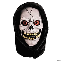 Chamber of Horrors™ White Latex Overhead Hooded Skull Mask - One Size