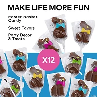 Chocolate-Flavored Easter Bunny Lollipops - 12 Pc.