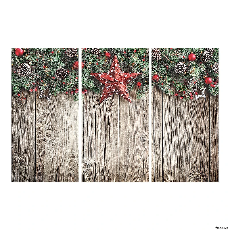 Christmas Barn Wood Backdrop - 3 Pc.