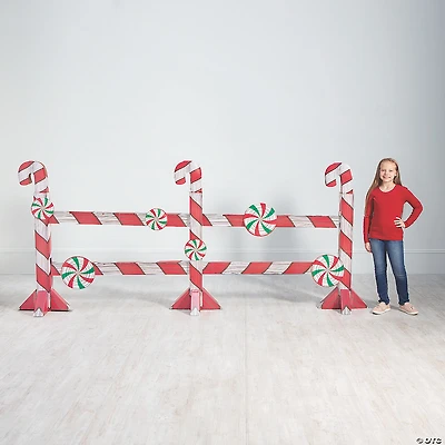 Christmas Candy Cane Fence Cardboard Cutout Stand-Up