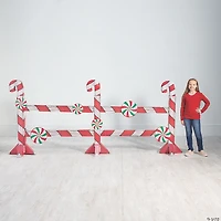 Christmas Candy Cane Fence Cardboard Cutout Stand-Up