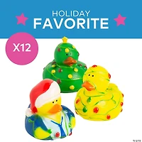 Christmas Lights Rubber Ducks - 12 Pc.
