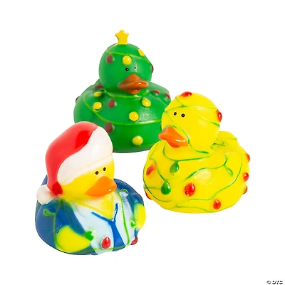 Christmas Lights Rubber Ducks - 12 Pc.