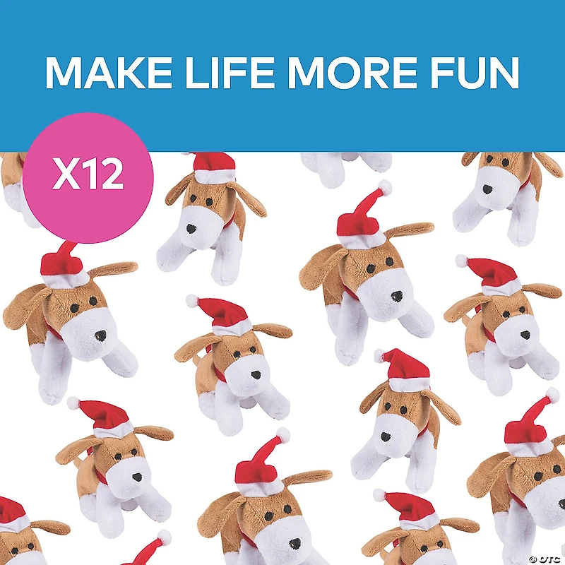 Christmas Stuffed Dogs - 12 Pc.