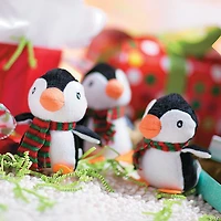 Christmas Stuffed Penguins with Plaid Scarf - 12 Pc.