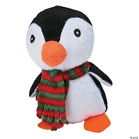 Christmas Stuffed Penguins with Plaid Scarf - 12 Pc.