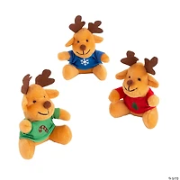 Christmas Stuffed Reindeers with T-Shirt - 12 Pc.