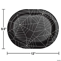 Creative Converting Creepy Characters Halloween Spider Webs Oval Paper Dinner Plates, 24 ct