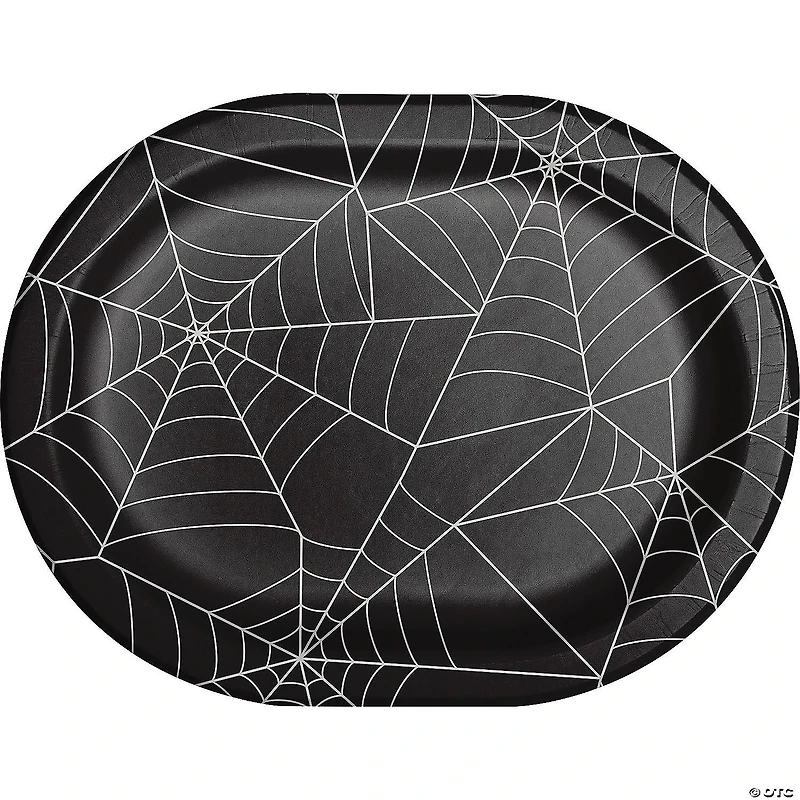 Creative Converting Creepy Characters Halloween Spider Webs Oval Paper Dinner Plates, 24 ct