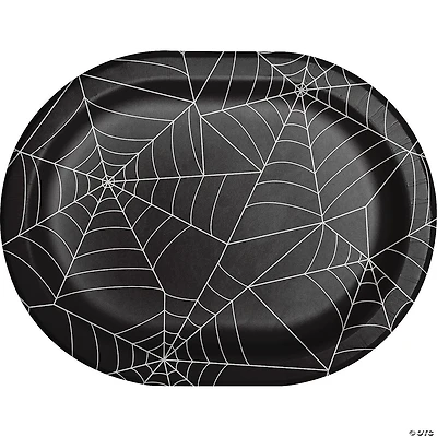 Creative Converting Creepy Characters Halloween Spider Webs Oval Paper Dinner Plates, 24 ct
