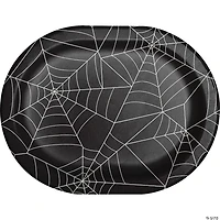 Creative Converting Creepy Characters Halloween Spider Webs Oval Paper Dinner Plates, 24 ct