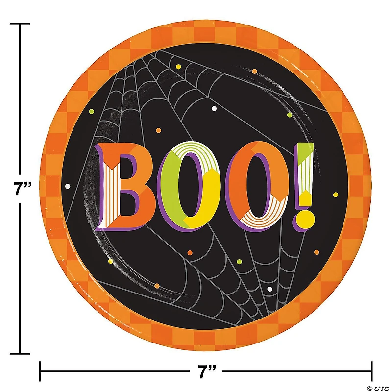 Creative Converting Retro Halloween Boo! Paper Dessert Plates, 24 ct