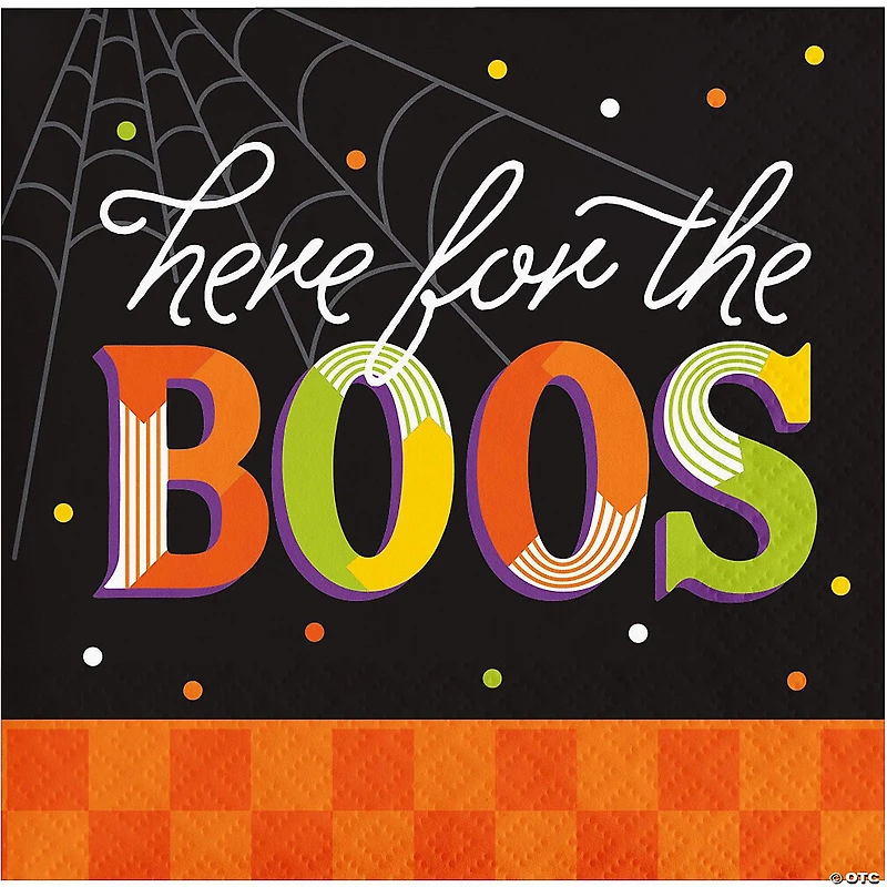 Creative Converting Retro Halloween Here for the Boos Paper Cocktail Napkins, 48 ct