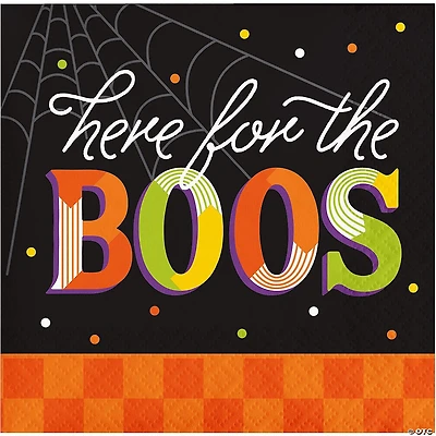Creative Converting Retro Halloween Here for the Boos Paper Cocktail Napkins, 48 ct