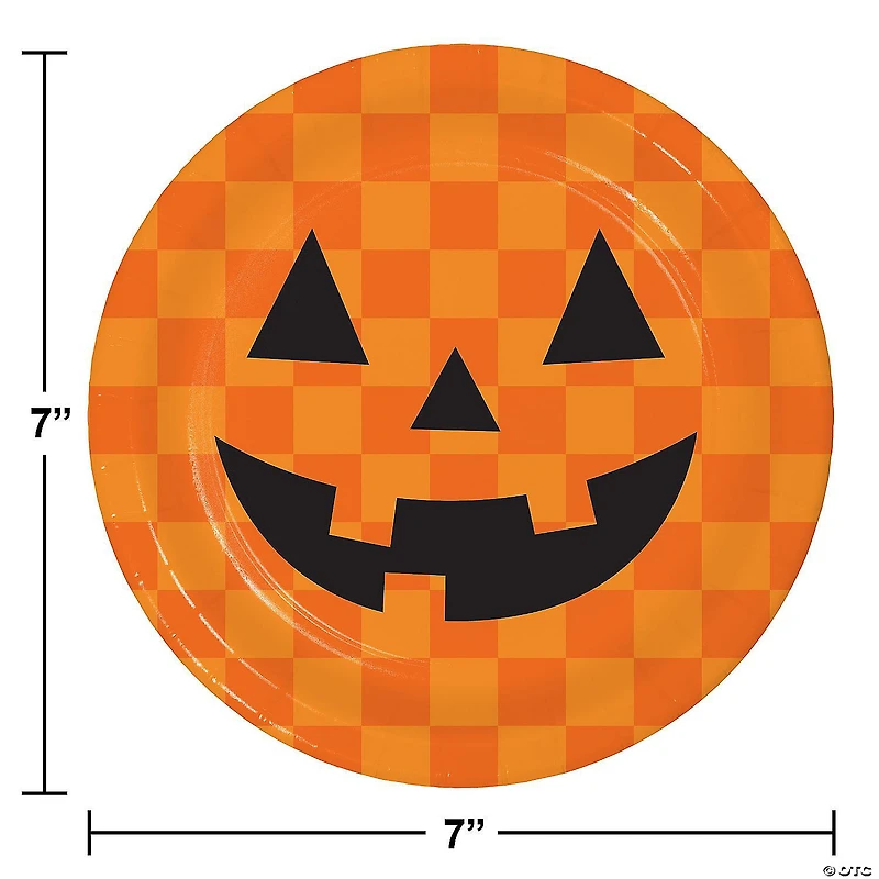 Creative Converting Retro Halloween Jack-O-Lantern Paper Dessert Plates, 24 ct