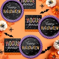 Creative Converting Retro Halloween Paper Plates and Napkins Set, Serves 16