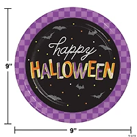 Creative Converting Retro Halloween Paper Plates and Napkins Set, Serves 16