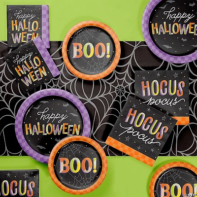 Creative Converting Retro Halloween Tableware Set, Serves 8