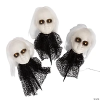 Creepy Doll Head Halloween Light Up Yard Stakes