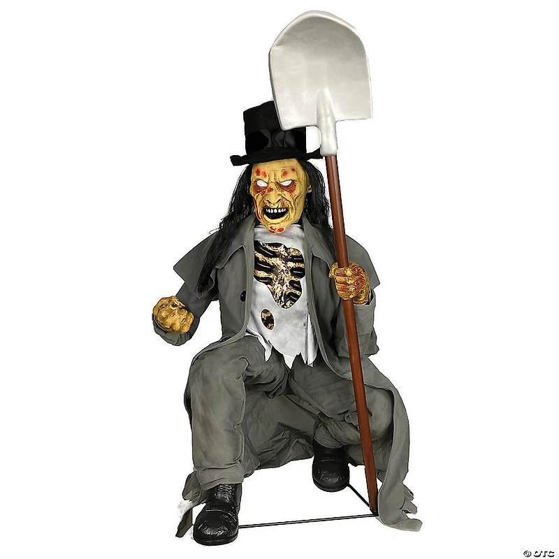 Crouching Grave Digger Halloween Decoration
