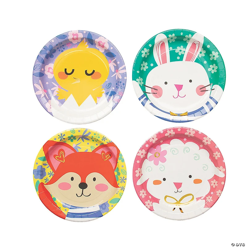 Cute Easter Animal Friends Paper Dinner Plates - 8 Ct.