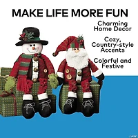 Dangle-Leg Santa & Snowman