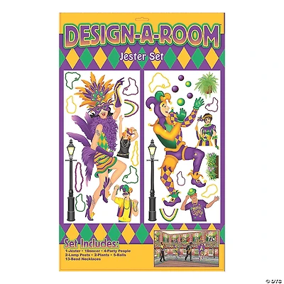 Design-A-Room Mardi Gras Jester Backdrop Set - 28 Pc.