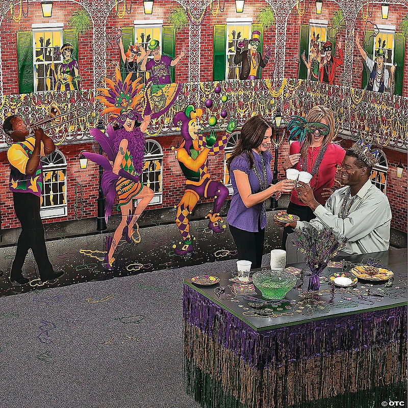 Design-A-Room Mardi Gras Street Backdrop