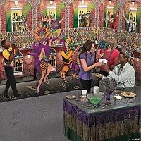 Design-A-Room Mardi Gras Street Backdrop