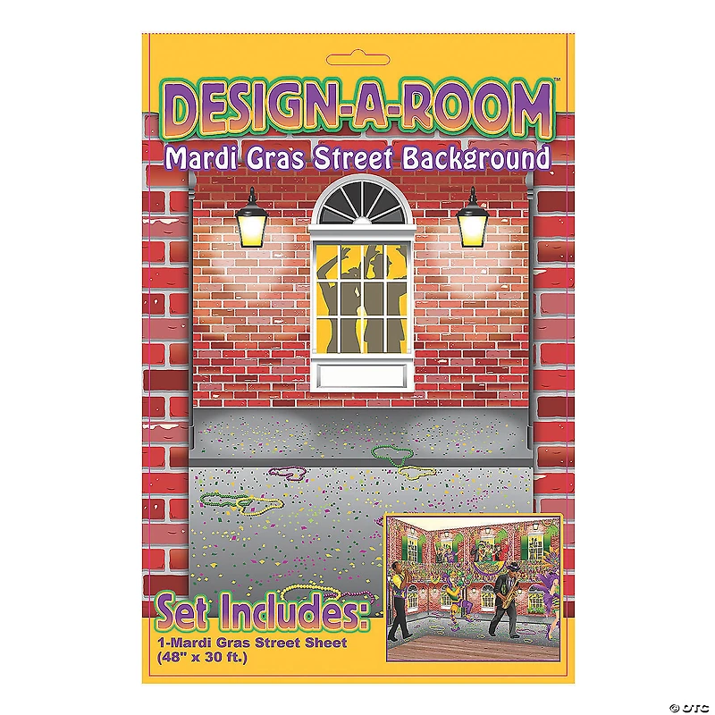 Design-A-Room Mardi Gras Street Backdrop
