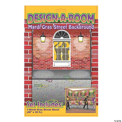 Design-A-Room Mardi Gras Street Backdrop