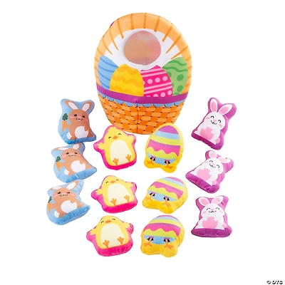 Easter Basket with Stuffed Peekaboo Figures - 13 Pc.