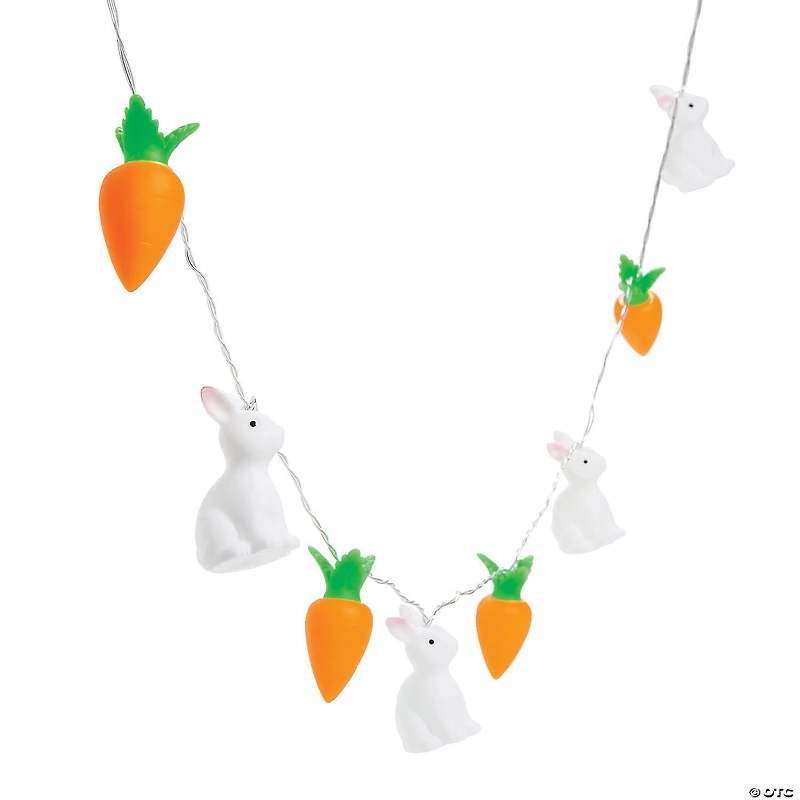 Easter Bunny & Carrot LED String Lights
