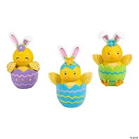 Easter Bunny Chicks in Eggs Tabletop Decoration - 3 Pc.