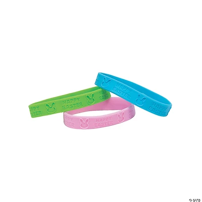 Easter Bunny Rubber Bracelets - 24 Pc.