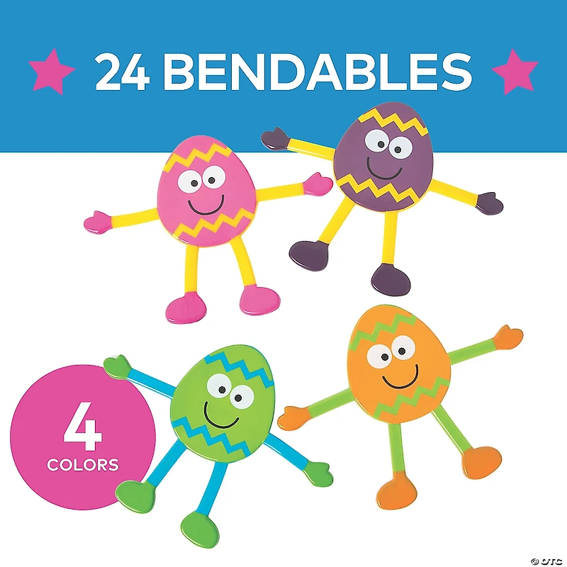 Easter Egg Bendables - 24 Pc.