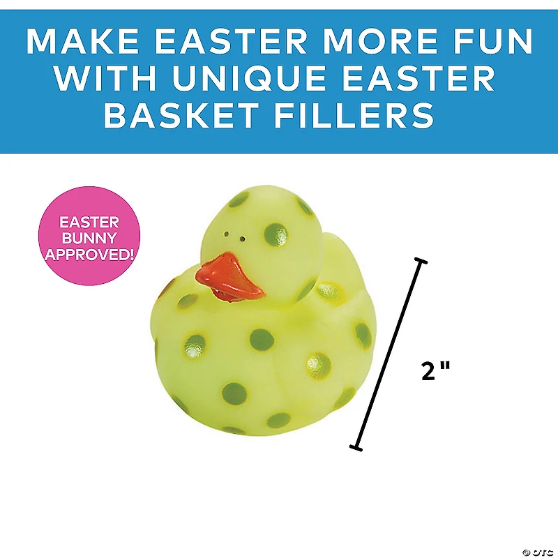 Easter Egg Painted Rubber Ducks - 12 Pc.