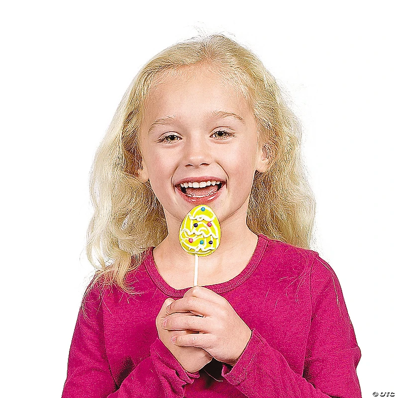 Easter Egg-Shaped Swirl Lollipop Easter Candy - 12 Pc.