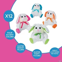 Easter Long-Eared White Stuffed Bunnies - 12 Pc.