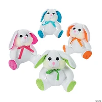 Easter Long-Eared White Stuffed Bunnies - 12 Pc.