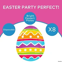 Easter Party Bright Easter Egg-Shaped Paper Dessert Plates - 8 Ct.