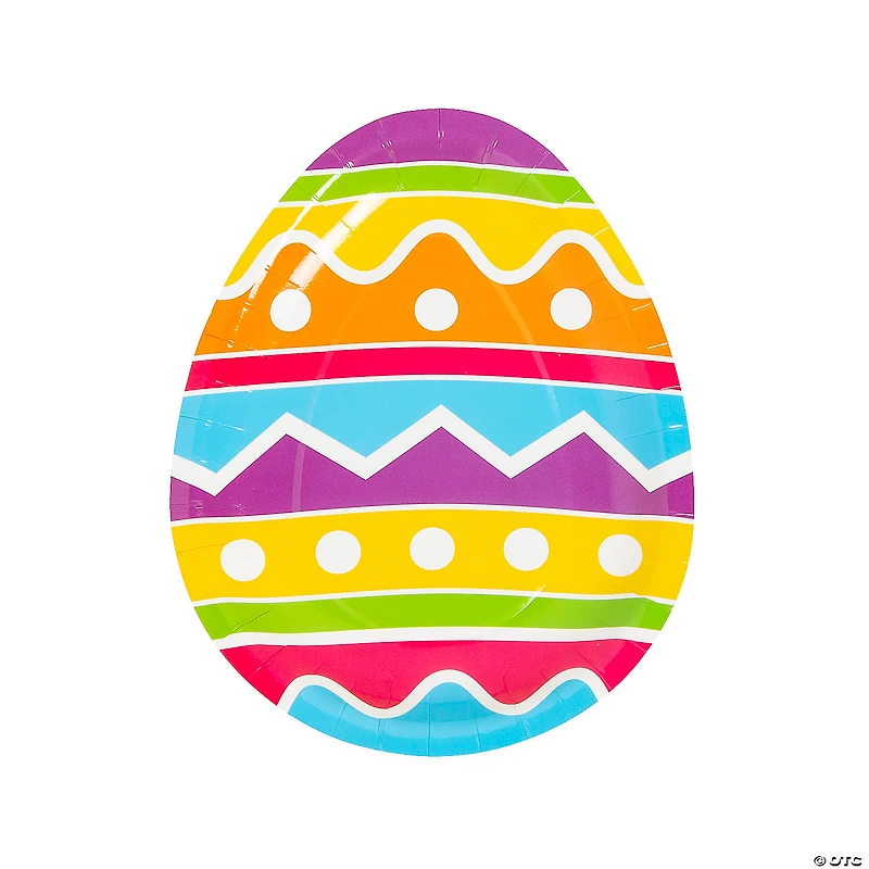 Easter Party Bright Easter Egg-Shaped Paper Dessert Plates - 8 Ct.