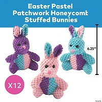 Easter Pastel Patchwork Honeycomb Stuffed Bunnies - 12 Pc.