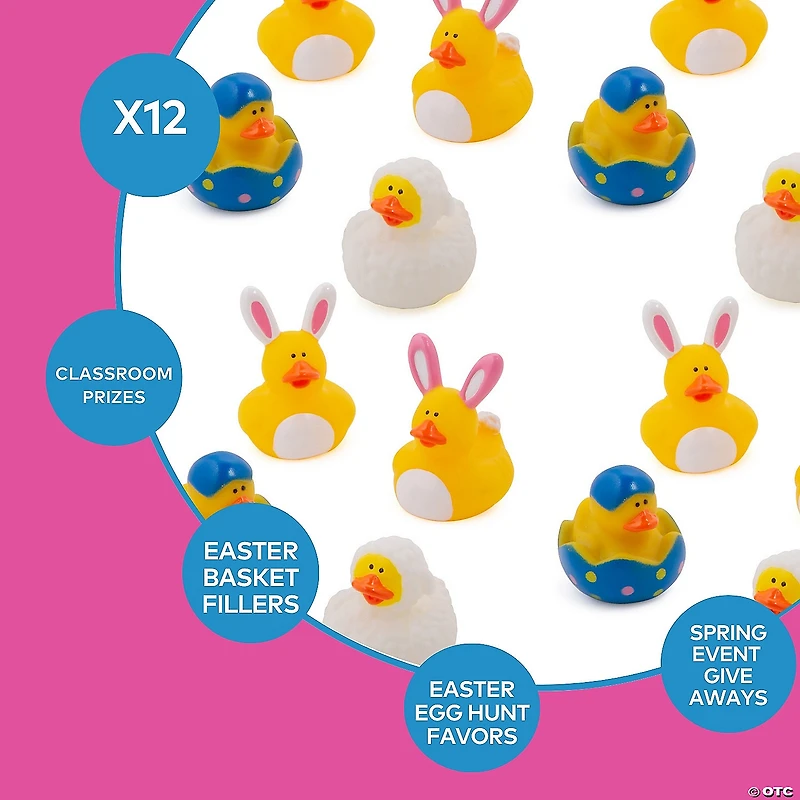 Easter Rubber Ducks - 12 Pc.